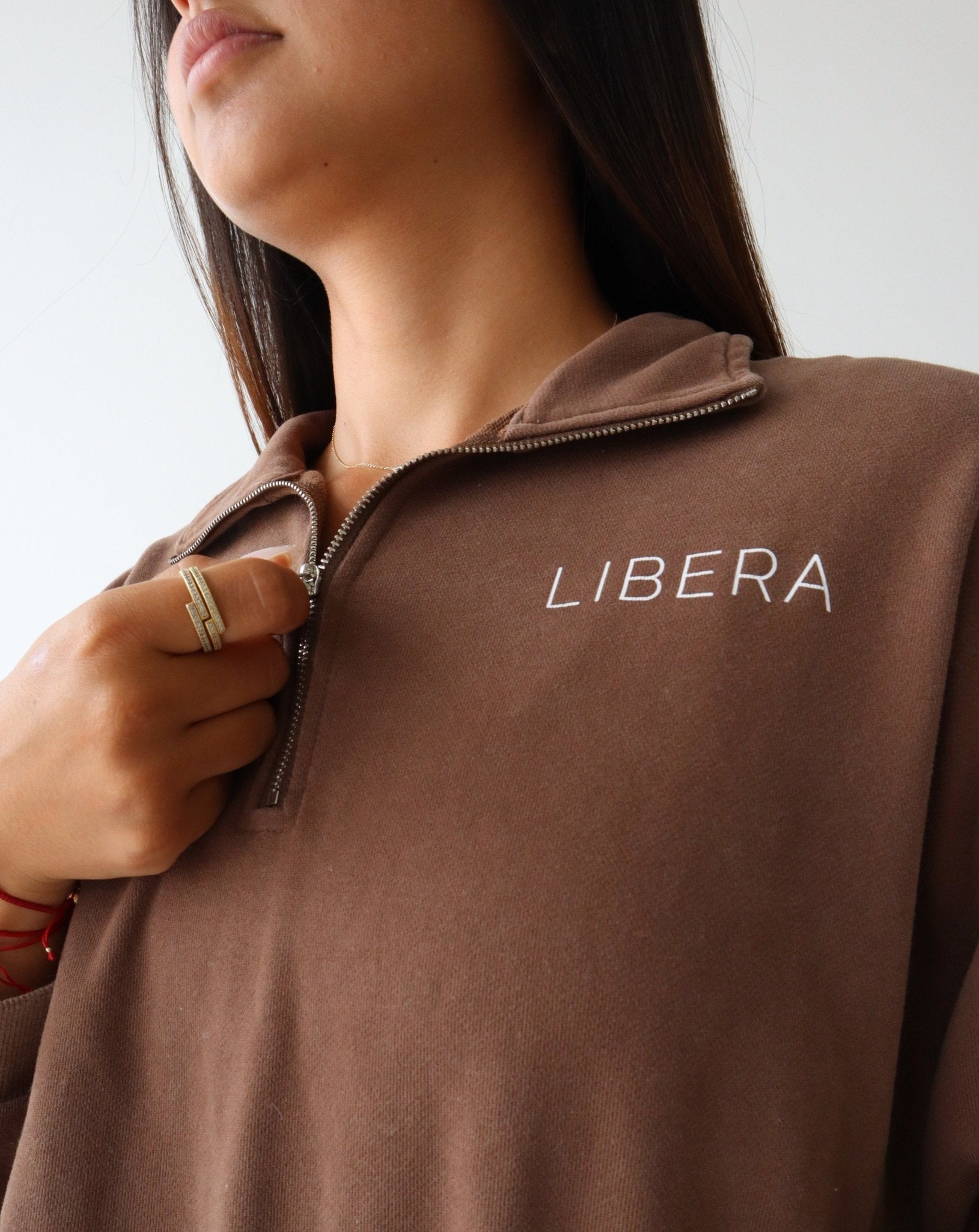 REFINE Quarter-Zip Sweater - MOCHA - LIBERA Fitness Apparel. Upgrade your comfort with our REFINE Quarter-Zip Sweater. Versatile and stylish design for any occasion.